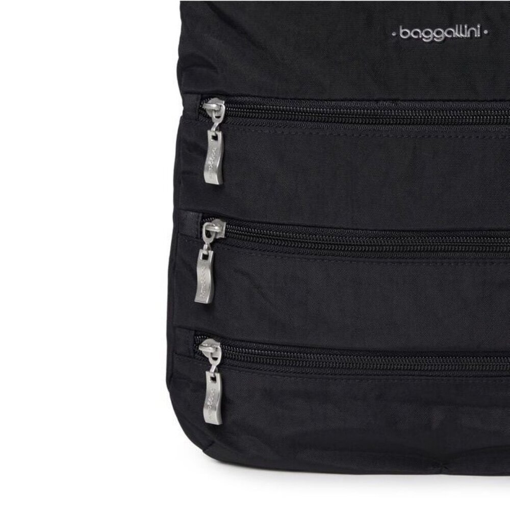 Baggallini Women's Big Zipper Crossbody Bag with RFID Wristlet Black New with Ta - Picture 5 of 8